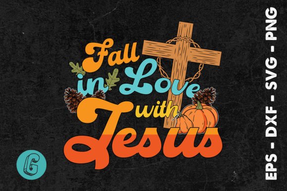 Autumn Fall in Pumpkin Love Jesus SVG Graphics