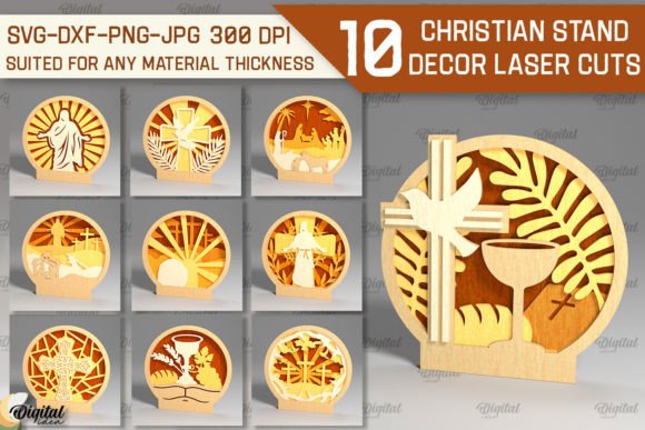 Christian Stand Decor Laser Cut Bundle: Stands for Laser Cutting