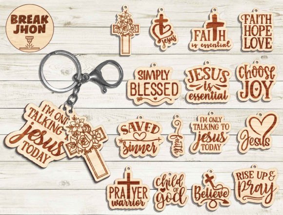 Cross Jesus Keychain SVG for Laser Cutting & Branding