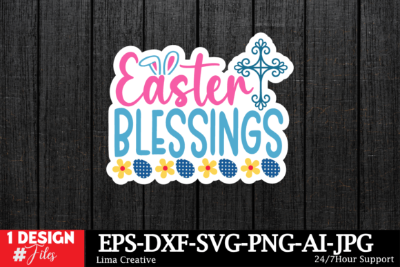Easter Blessings Sticker: Graphics and Crafts for Branding