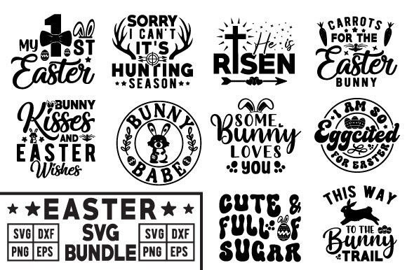 Easter SVG Bundle: Bunny Graphics for Crafts