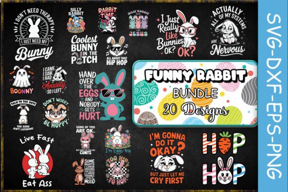 Funny Rabbit SVG Bundle: Playful Graphics for Publisher Crafts