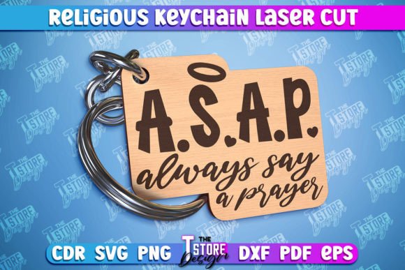 Religious Keychain Laser Design CNC for Crafts & Graphics